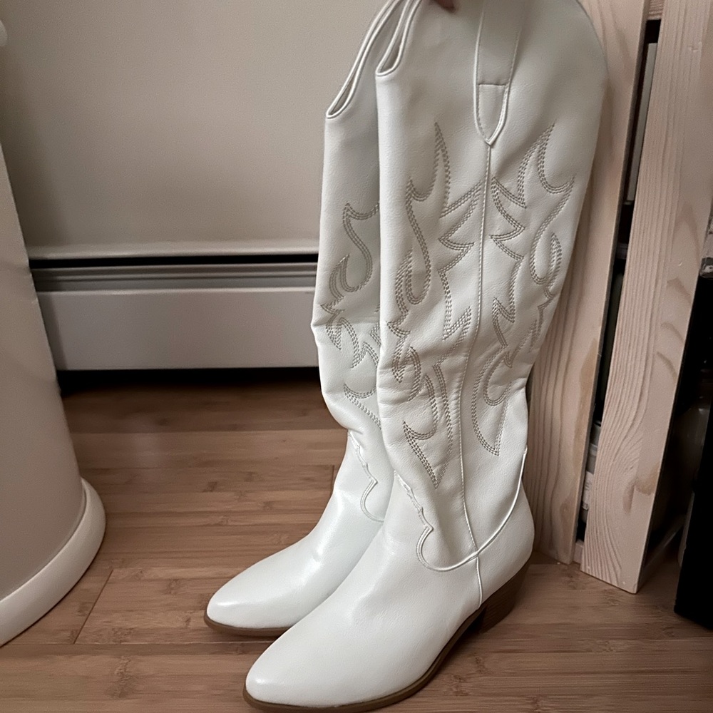 White Western Boots